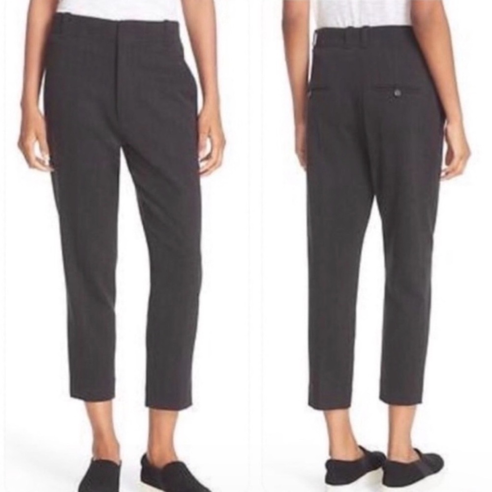 Vince Pants Tapered Wool Trousers size 4 Gray Pockets Classic Business Career